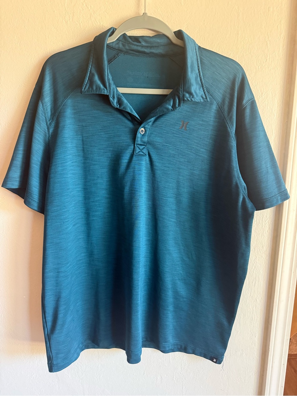 Hurley Men's Teal Performance Polo Shirt Size Go off measurements.